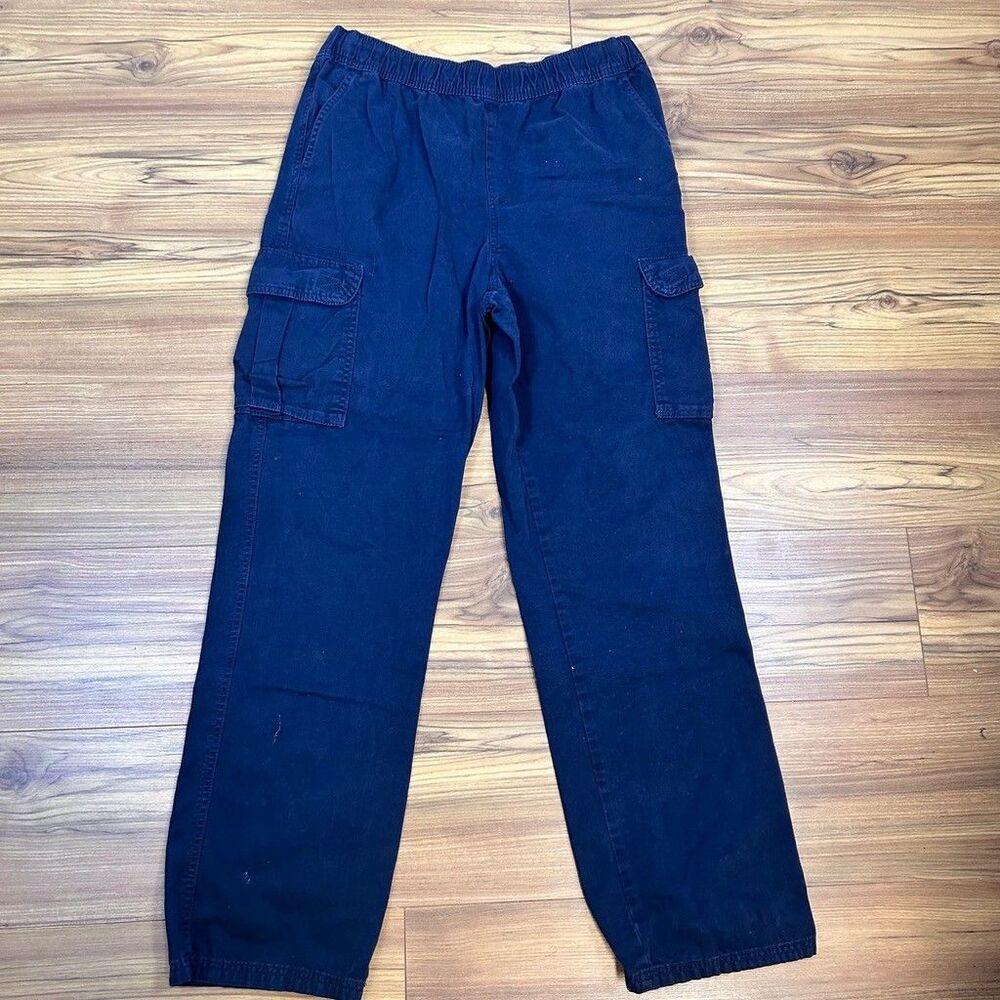 The Place Boys Cargo Pants Size 20 Husky Navy Blue Cotton Pull On